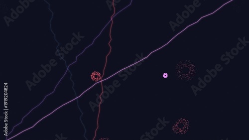 Abstract dark background with lines and circles, artistic digital design.