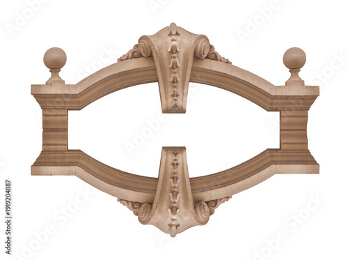 Fotografie Elements of architectural decorations of buildings, columns and tops, gypsum stucco molding, wall texture and patterns