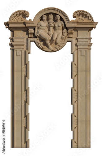 elements of architectural decorations of buildings, old doors with arches, gates and doorknob, on the streets in Catalonia, public places.