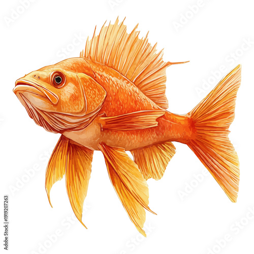 Cod, vibrant painting vector in watercolor style with playful brushwork and lively colors, isolated on a white background.