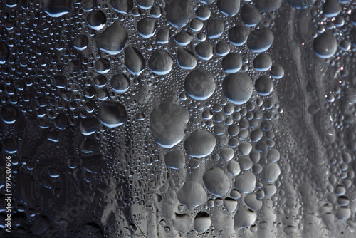 Bubbles of condensation on window abstract