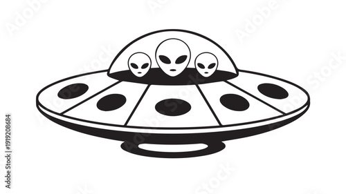 Alien spaceship with extraterrestrial beings