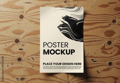 Paper Sheet On Wood Mockup