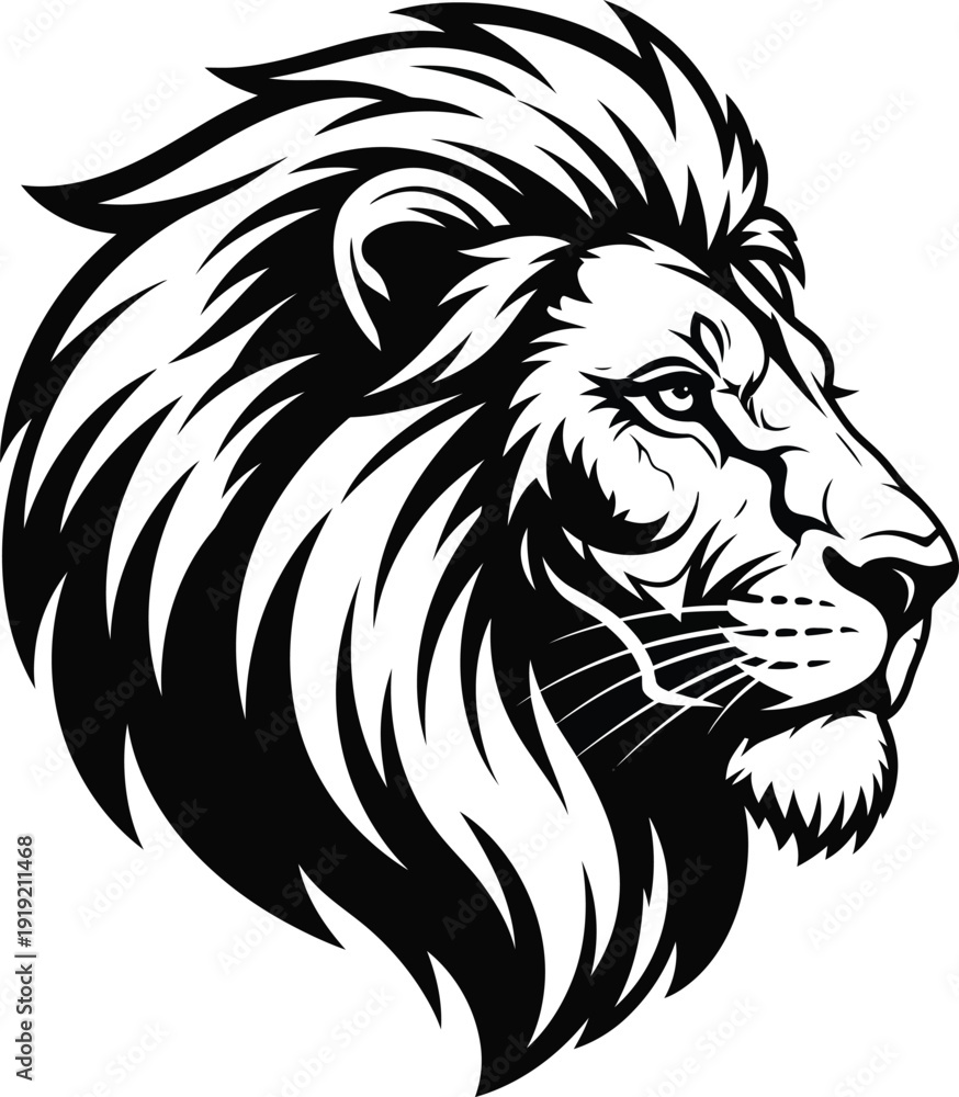 Obraz premium Vector lion head illustration isolated on transparent background