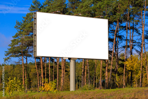 Background for design, white billboards on city streets and along roads