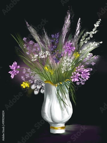 Canvas-taulu Wild flowers in a vase