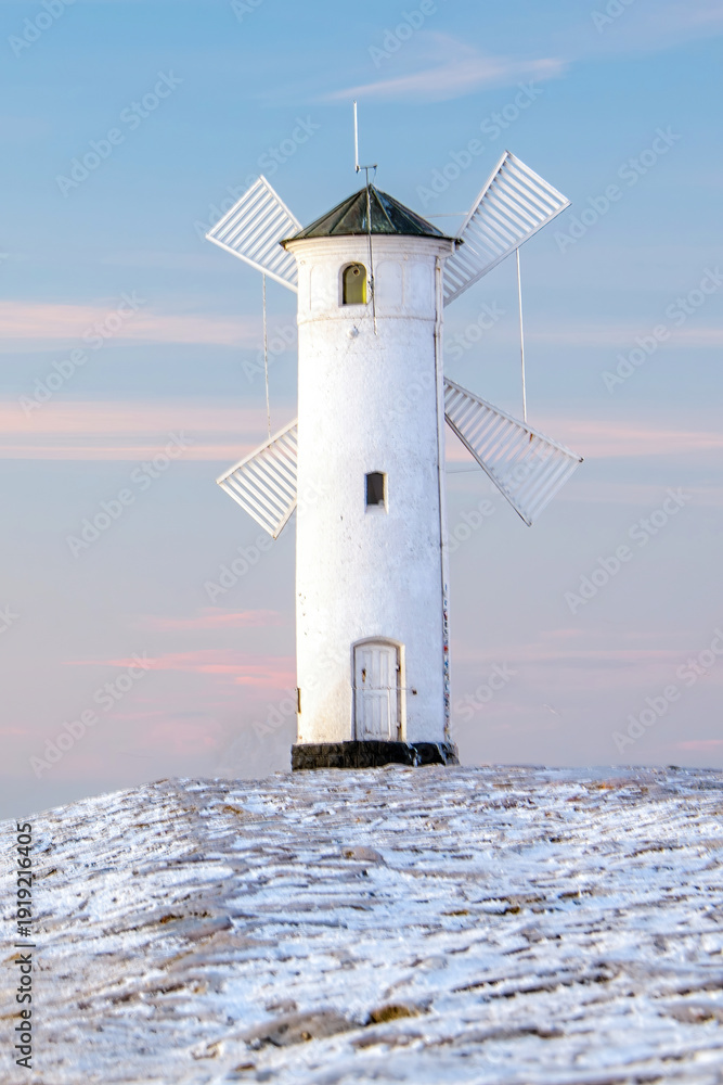 custom made wallpaper toronto digitalStawa Młyny Beacon in Swinoujscie During Frozen Winter on the Baltic Sea
