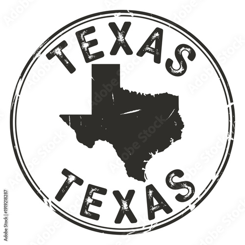 Vintage style stamp featuring the state of texas and its name