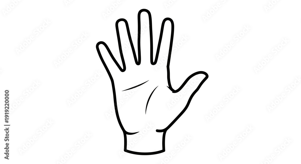 Fototapeta premium Open Hand Palm Facing Forward Gesture Icon isolated white background