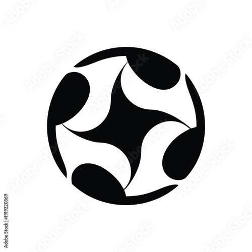 Minimalist Modern Abstract Geometric Soccer Ball Logo Vector