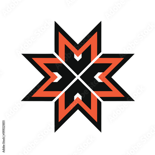 Modern Geometric Star Cross Esports Gaming Logo Vector