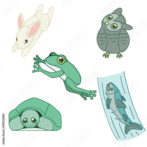 動物の行動イラスト