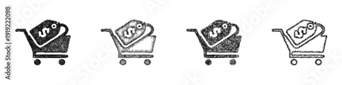 Sketch shopping deal icon design set
