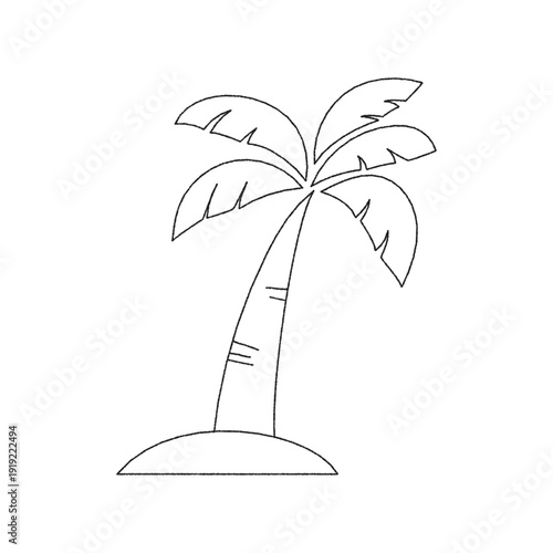 シンプルな手描きのやしの木