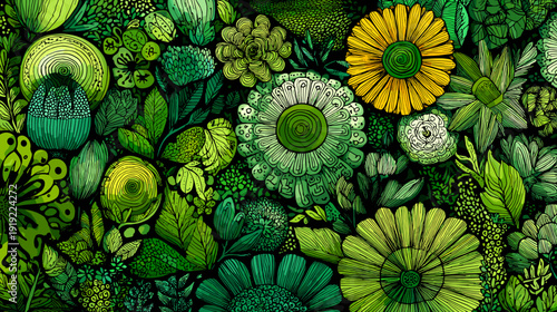 seamless pattern with flowers vector illustration