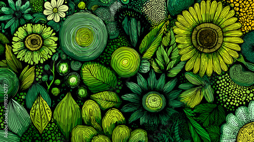 seamless pattern with flowers vector illustration