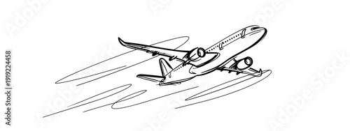vector illustration of an airplane flying