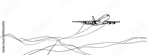 vector illustration of an airplane flying