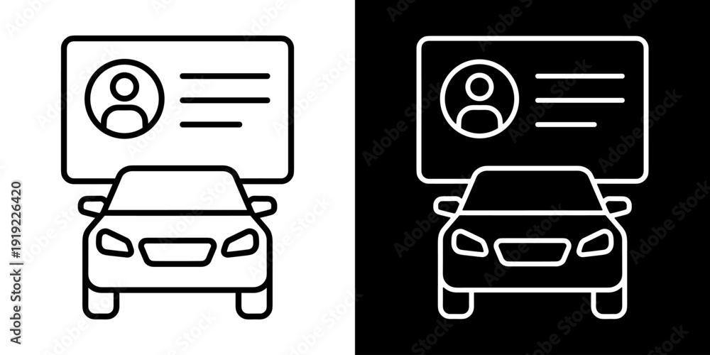 Ταπετσαρία Driving License icon set concept in flat black and white style on clean background vector illustration design