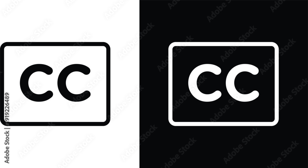 Φωτογραφία Closed caption icon pack in black and white colors