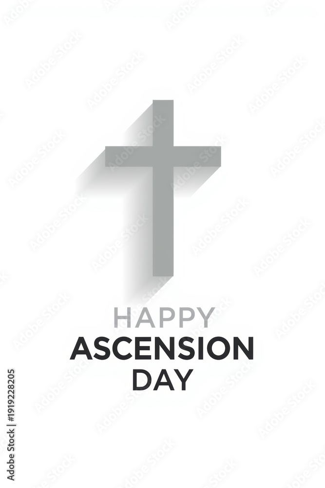 Fototapeta premium Celebratory graphic design for ascension day featuring a stylized cross