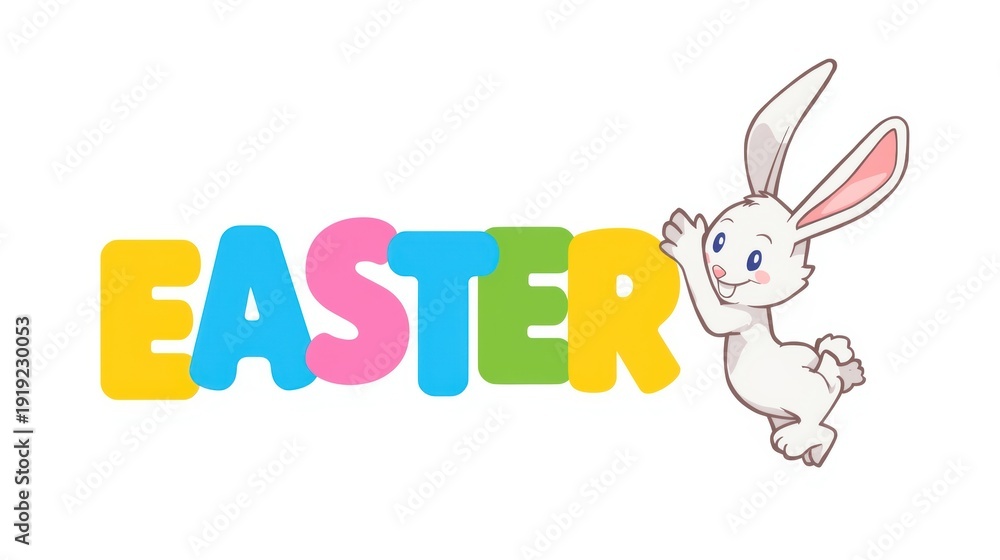 Obraz premium A cheerful easter bunny with vibrant colors celebrating the holiday season