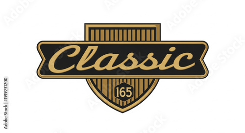 Classic Car Emblem With Number 165 Detail.