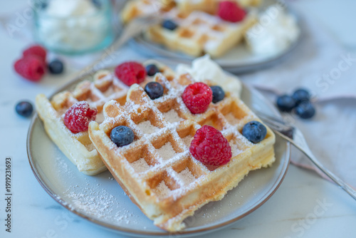 Wallpaper Mural Sweet home made Waffles with Berries Torontodigital.ca