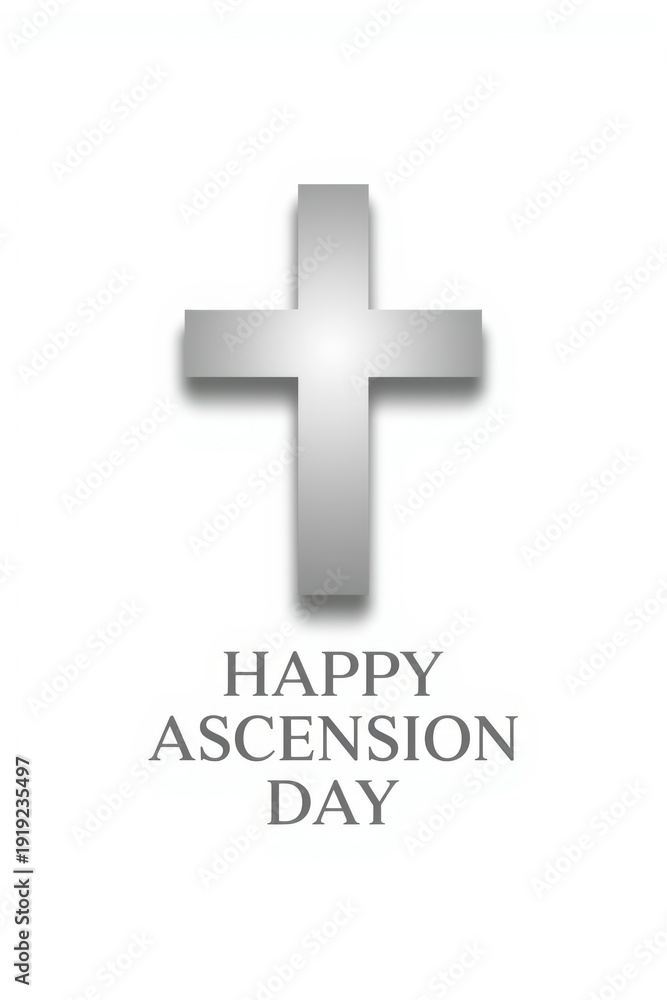 Obraz premium A minimalist design celebrating ascension day with a cross and text