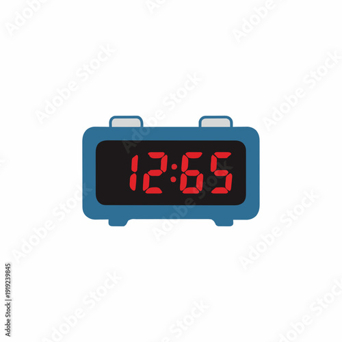 Digital Alarm Clock With Red Illuminated Numbers Displaying Incorrect Time On White Background