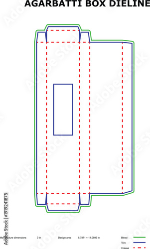 фотографія A technical diagram of an aggravate box dyeline with colored lines and measureme