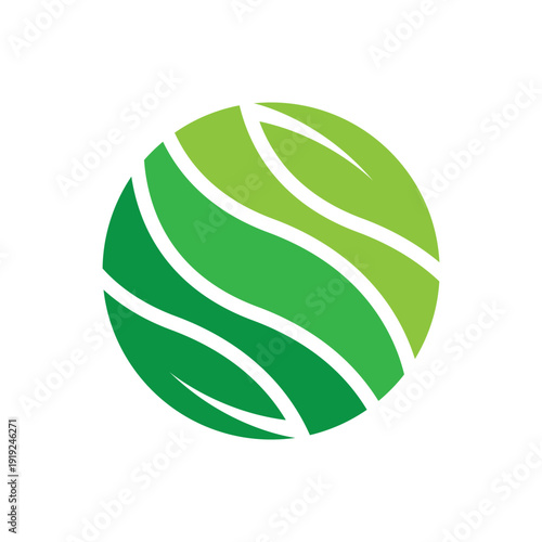 Green Leaf Globe Icon design