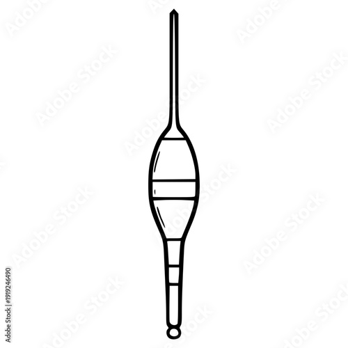 waggler fishing float illustration hand drawn outline vector