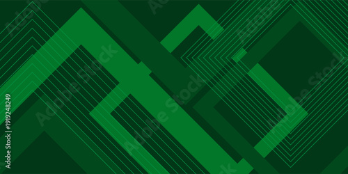 Abstract dynamic fluid green geometric with rectangular box lines gradient background. Eps10