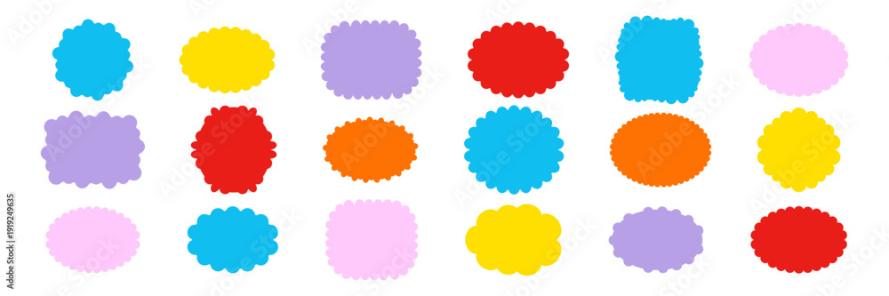 Fotografi Fluffy cloud frame label set