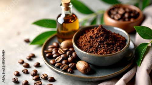 Ground Coffee, Essential Oil Spa, Relaxing Beauty Treatment