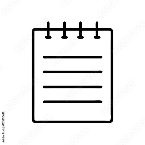 Simple notepad icon for note taking and organization