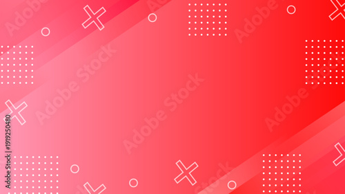 赤グラデーションの半透明メンフィス風デジタルビジネス背景 16:9