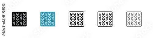 Bubble wrap icon in line art style on white background for graphic and web design.