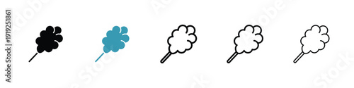 Cotton Candy icon in line art style on white background for graphic and web design.