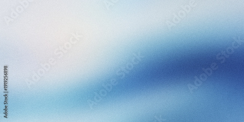 Light blue blurred abstract gradient background with soft white and deep azure wave cinematic grainy noise texture backdrop for modern clean design.