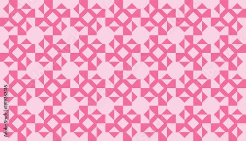 Modern pink tiles geometric design, repeatable ornamental pattern for feminine aesthetic wallpaper