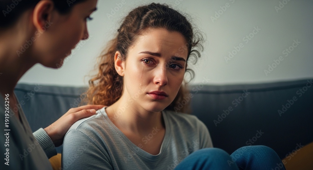 Obraz premium Navigating depression, worry, and awkwardness in adolescence. AI