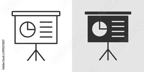 Presentation Slide Icon representing slideshow content, business presentations, visual storytelling, and structured information delivery.