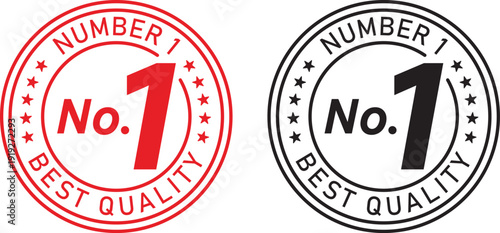 Number 1 Seal Badge. for label, icon, stamp, sign, symbol, grungy, logo and others. vector illustration