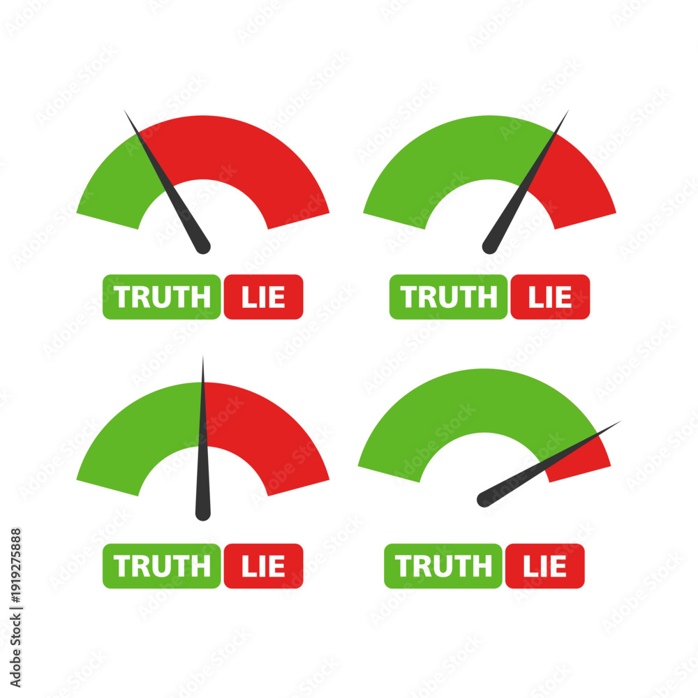 Fényképezés Truth and lie indicator icon isolated on white background