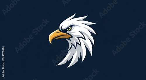 Majestic eagle head in striking profile view with sharp gaze