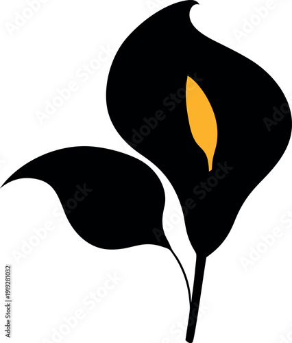 Sensation peace lily minimalist floral silhouette illustration