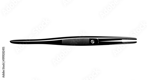 Black kitchen whisk with ridged handle on white background cooking utensil for mixing and blending