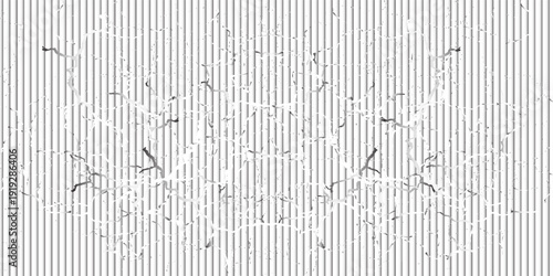 Transparent corrugated plastic ribbed glass background with abstract line patterns. 3D gradient light effects for retail windows or architectural panels. Vintage chrome reflections or polycarbonate.